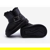 Boto Children's Eco Leather Snow Boots with Strap Black Orinor | Shoptok.si