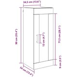 vidaXL Zidni ormarić Crni hrast 34,5 x 34 x 90 cm Konstruirano drvo | shoptok.hr