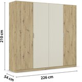 Boxxx OMARA S KLASIČNIMI VRATI, barve šampanjca, hrast artisan | Shoptok.si
