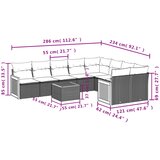  10-dijelni set vrtnih sofa s jastucima bež od poliratana | shoptok.hr