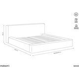 Makamii Krem tapecirani bračni krevet s prostorom za odlaganje i letvičastim okvirom 140x200 cm Noho - | shoptok.hr