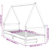 Okvir za dječji krevet s ladicama bijeli 80x200 cm od borovine | shoptok.hr
