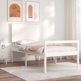  Kreveta s uzglavljem bijeli 90 x 200 cm od masivnog drva | shoptok.hr