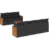 vidaXL Vrtna sedežna garnitura 8-delna z blazinami črn poli ratan, (21059902) | Shoptok.si