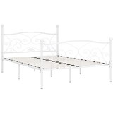 Maison Chic Posteljni okvir - Dvoposteljna postelja - Zakonska postelja z letvenim dnom bel kovinski 160x200 cm-J5678, (21774836) | Shoptok.si