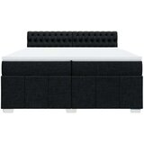 vidaXL Box spring postelja z vzmetnico črn 200x200 cm blago | Shoptok.si