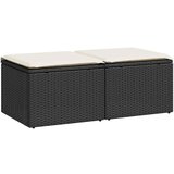 Maison Chic Seti vrtnega pohištva - Vrtna garnitura - Vrtni pohištvo set z blazinami 2-delna črn ratan/akacija, (21798022) | Shoptok.si
