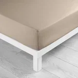 Svetlo rjava napenjalna bombažna rjuha 180x200 cm Lina –