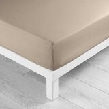 Douceur d intérieur Svjetlo smeđa pamučna plahta s gumom 180x200 cm Lina – Cijene