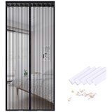 INF Magnetni zaslon za vrata, črtast poliester, 9 parov zaponk, 90x220 cm, (5000253823) | Shoptok.si