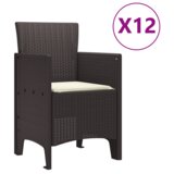 vidaXL Vrtni set za objed 13 pcs Smeđa 350 x 100 x 73 cm Ratan | shoptok.hr