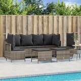 Maison Chic Seti vrtnega pohištva - Vrtna garnitura - Vrtni pohištvo set 5-delna z blazinami siv poli ratan, (21814245) | Shoptok.si