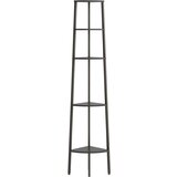 vidaXL Kutna polica s 5 razina crna 45 5 x 31 5 x 180 cm | shoptok.hr
