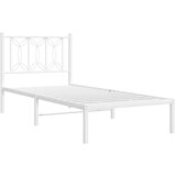  Metalni okvir za krevet s uzglavljem bijeli 80x200 cm | shoptok.hr