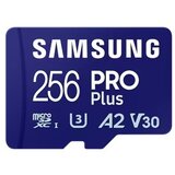 Samsung Spominska kartica PRO Plus micro SDXC, 256GB, 180MB/s, U3, V30, A2, UHS-I, z SD adapterjem | Shoptok.si