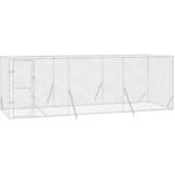 Vanjski kavez za pse srebrni 6 x 2 x 2 m od pocinčanog čelika | shoptok.hr