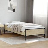 Maison Chic Posteljni okvir - Enojna postelja - Postelja za odrasle sonoma hrast 100x200 cm inž. les in kovina-J9128, (21764820) | Shoptok.si