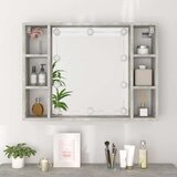  Kupaonski ormarić s ogledalom LED boja betona 76 x 15 x 55 cm | shoptok.hr