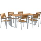 vidaXL 7-dijelni set za blagovanje u vrtu od čvrstog drva akacije i metala | shoptok.hr