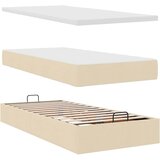  Otomanski okvir kreveta s madracima krem 180x200cm od tkanine | shoptok.hr