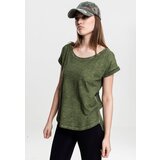 UC Ladies Women's long-back T-shirt in the shape of a spray with olive dye Cene