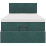 vidaXL Otomanski posteljni okvir z vzmetnico zelen 80x200 cm žamet, (21608728) | Shoptok.si