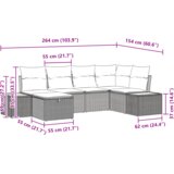 vidaXL 6-delni vrtni kavč s blazinami, črne barve, poli ratana | Shoptok.si