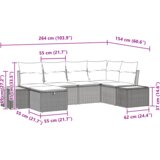 vidaXL set od 6 dijelova vrtnog kauča s jastucima crni poli ratan | shoptok.hr