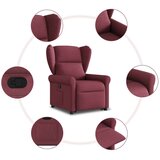  Naslonjač na podizanje od tkanine crvena boja vina | shoptok.hr