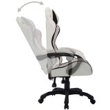  Igraća stolica s RGB LED svjetlima bijelo-crna od umjetne kože | shoptok.hr