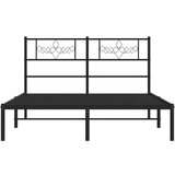 vidaXL Kovinski posteljni okvir z vzglavjem črn 140x200 cm | Shoptok.si