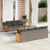 8-dijelni set vrtnih sofa od poliratana s jastucima sivi | shoptok.hr