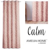  Curtain CALM color powder pink printed theme vegetable style classic silver silver metal eyelets velvet 140x250 AmeliaHome | shoptok.hr