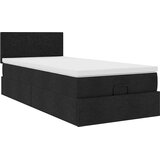 vidaXL Otomanski posteljni okvir z vzmetnico črn 90x190 cm blago | Shoptok.si