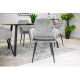  LUGO stolica - srebrno sivi baršun / crne noge x 2 | shoptok.hr