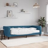vidaXL Dnevna postelja z vzmetnico modra 90x200 cm žamet Cene