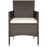  5-dijelni vrtni bistro set poliratan i kaljeno staklo smeđi | shoptok.hr