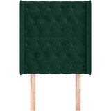  Uzglavlje s ušima tamnozeleno 83x16x118/128 cm baršunasto | shoptok.hr