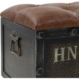  Klupa za pohranu od masivnog drva i umjetne kože 80,5x41x50 cm | Eponuda.com