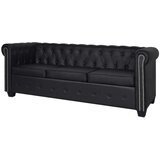  Chesterfield kavč dvosed in trosed um. usnje črne barve, (20597564) | Shoptok.si