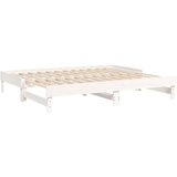  Dnevni ležaj na izvlačenje bijeli 2x(80x200)cm masivna borovina | shoptok.hr