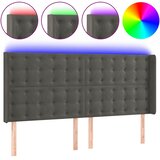  LED uzglavlje tamnosivo 183 x 16 x 118/128 cm baršunasto | shoptok.hr