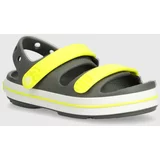 Crocs Otroški sandali Crocband Cruiser Sandal siva barva