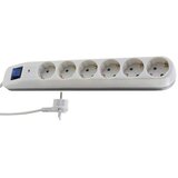 REV Produžni kabel s utičnicama IceLine (6-struko, Bijelo-sive boje, Dužina kabela: 1,4 m) u