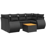 Maison Chic Seti vrtnega pohištva - Vrtna garnitura - Vrtni pohištvo set 7-delna z blazinami črn poli ratan, (21803243) | Shoptok.si