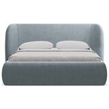 Makamii Svijetlo plavi tapecirani bračni krevet s prostorom za odlaganje s podnicom 140x200 cm Hauke – | shoptok.hr