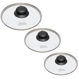 set od 3 staklena poklopca: 20 / 18 / 16 CM
