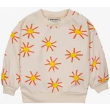 Bobo Choses Bombažen pulover za dojenčka bež barva