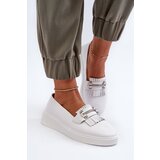 Kesi Lightweight women's leather platform loafers, white S.Barski Cene