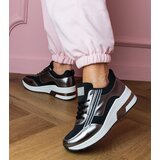 Gemre Black sneakers with rhinestones and metallic insert Garsi | Shoptok.si